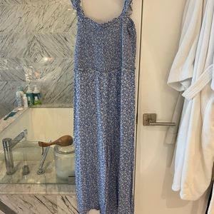 Intermix blue and white floral jumpsuit